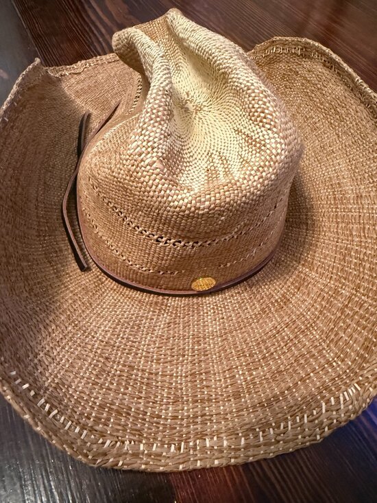 NWT Gigi Pip Davey Straw Cowboy Hat Size M/L 59S in color Washed Tan main image 7